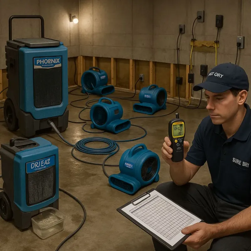 Structural Drying and Dehumidification process in Lake Elsinore, CA